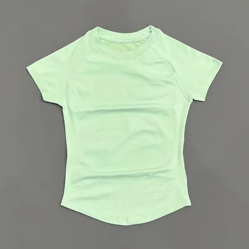 ZENVY Seamless Short Sleeve Women’s Yoga Top – Slim Fit Gym, Running & Fitness Active Tee