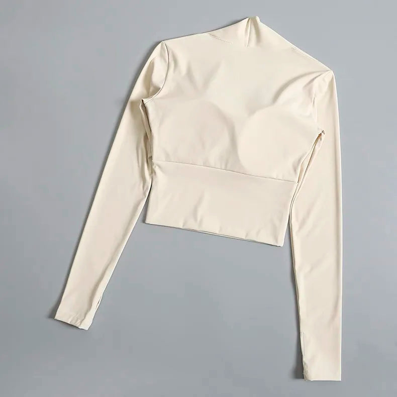 ZENVY Sculpt Long Sleeve Sports Top – Waist-Contouring Fitness & Yoga Shirt