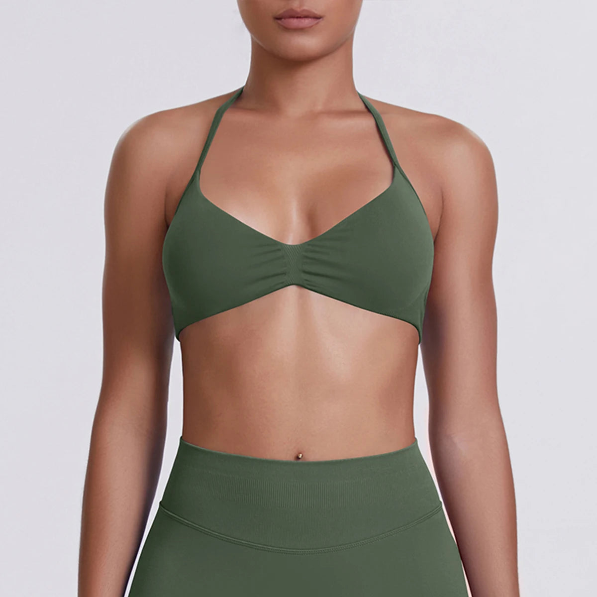 ZENVY SculptStrap™ Backless Sports Bra – Breathable Neck Strap Yoga & Workout Top