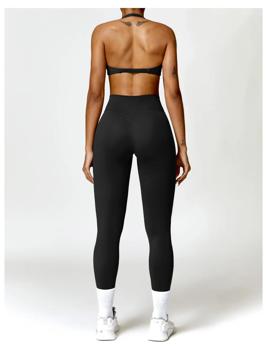ZENVY Sculpt Halter Sports Bra – Push Up Open Back Fitness Top