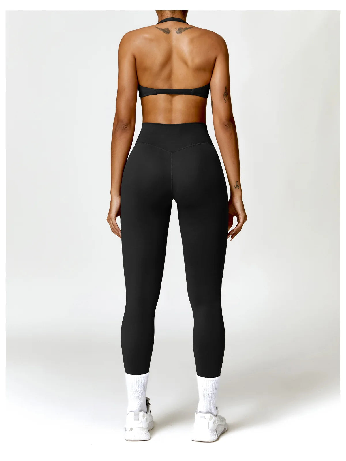 ZENVY Sculpt Halter Sports Bra – Push Up Open Back Fitness Top