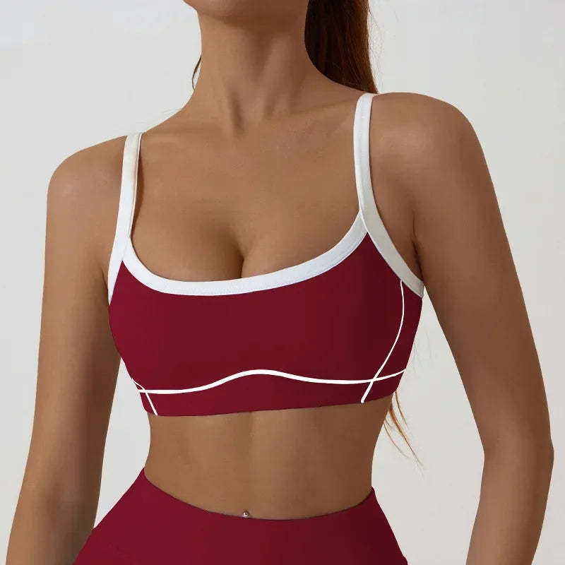 ZENVY CurveFit Contrast Sports Bra – Stylish Full Support Active Bra