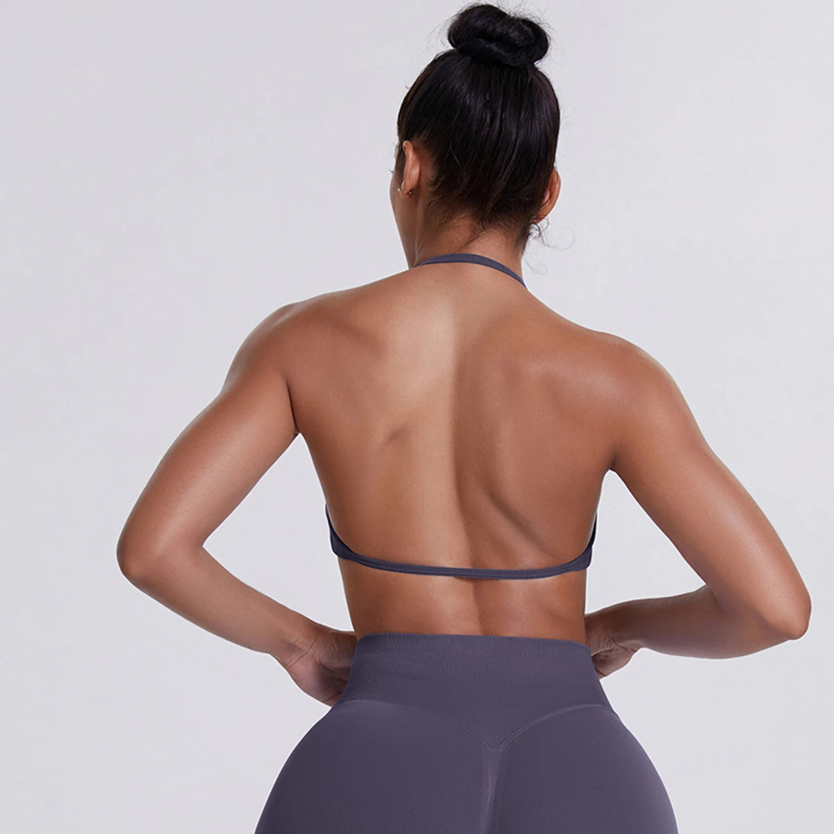 ZENVY SculptStrap™ Backless Sports Bra – Breathable Neck Strap Yoga & Workout Top