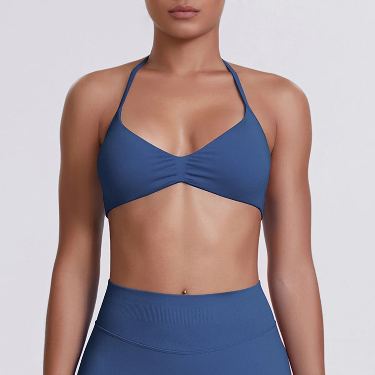 ZENVY SculptStrap™ Backless Sports Bra – Breathable Neck Strap Yoga & Workout Top