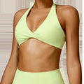 ZENVY Sculpt Halter Sports Bra – Push Up Open Back Fitness Top