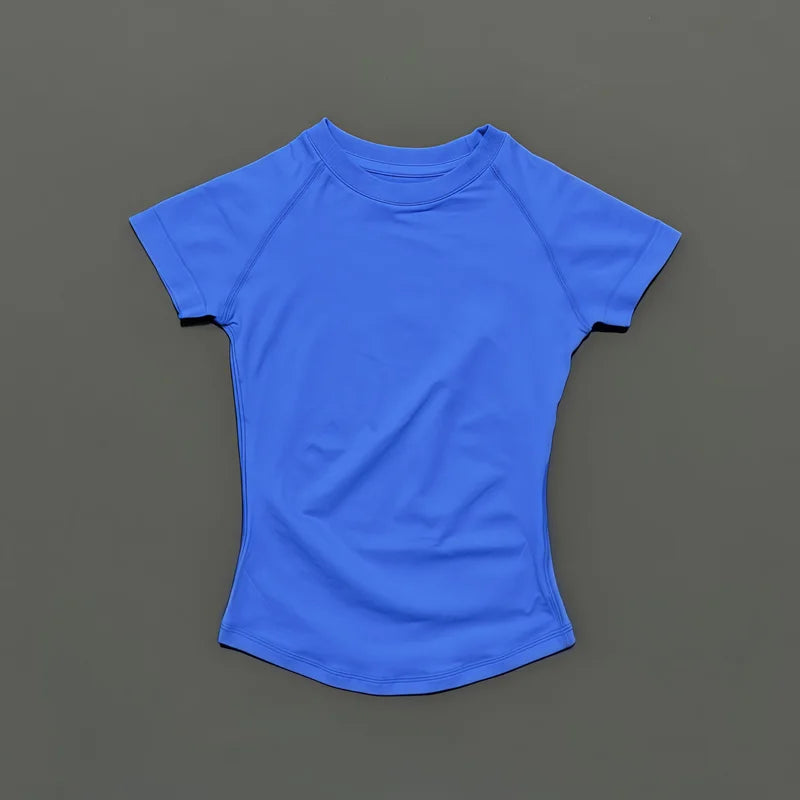 ZENVY Seamless Short Sleeve Women’s Yoga Top – Slim Fit Gym, Running & Fitness Active Tee