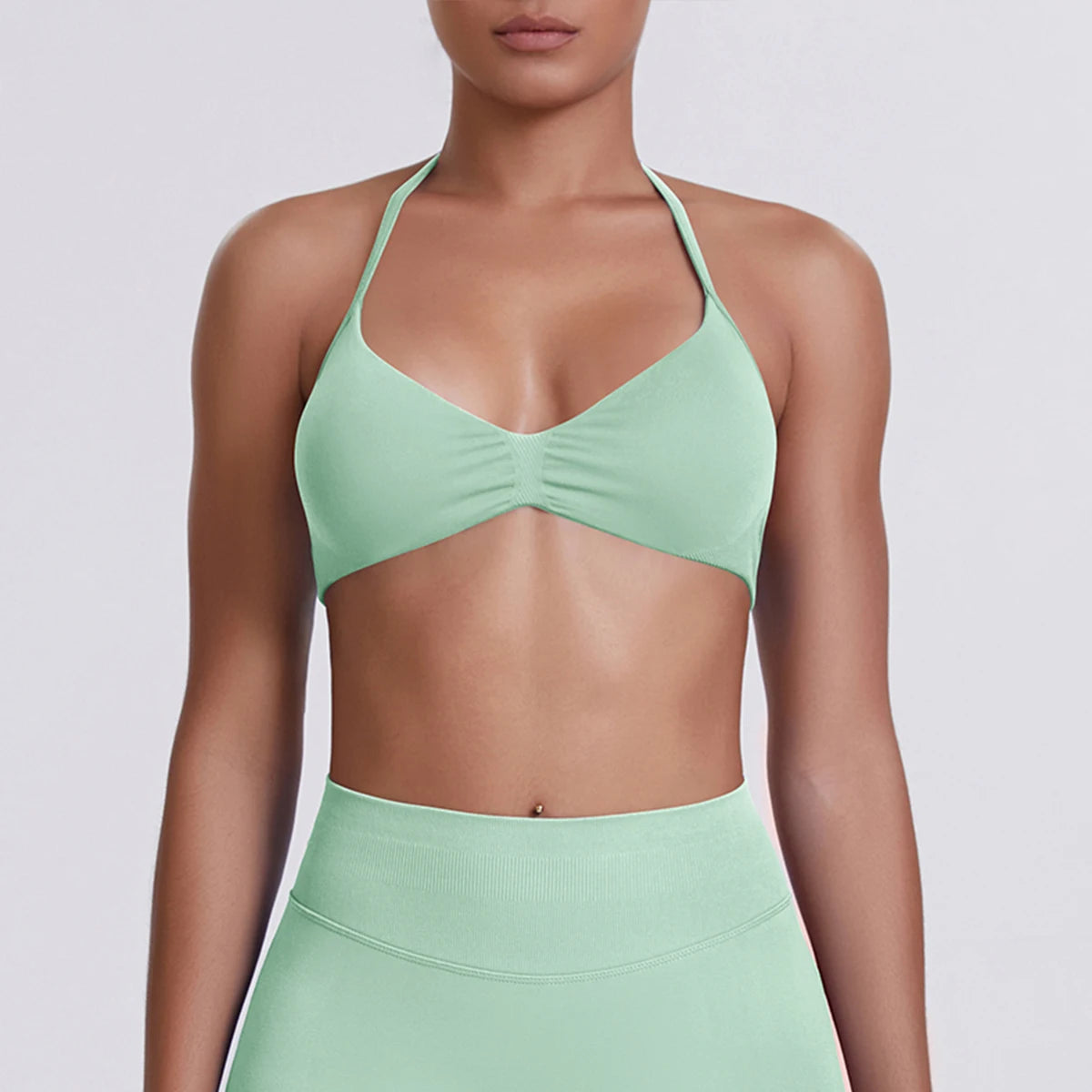 ZENVY SculptStrap™ Backless Sports Bra – Breathable Neck Strap Yoga & Workout Top
