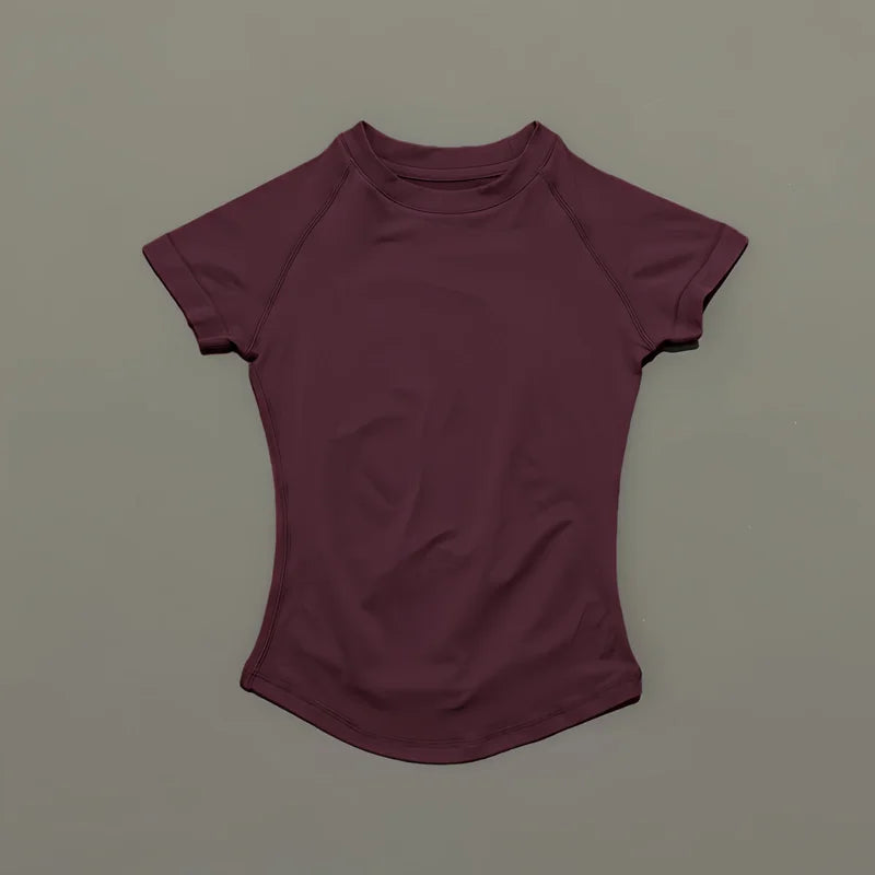 ZENVY Seamless Short Sleeve Women’s Yoga Top – Slim Fit Gym, Running & Fitness Active Tee