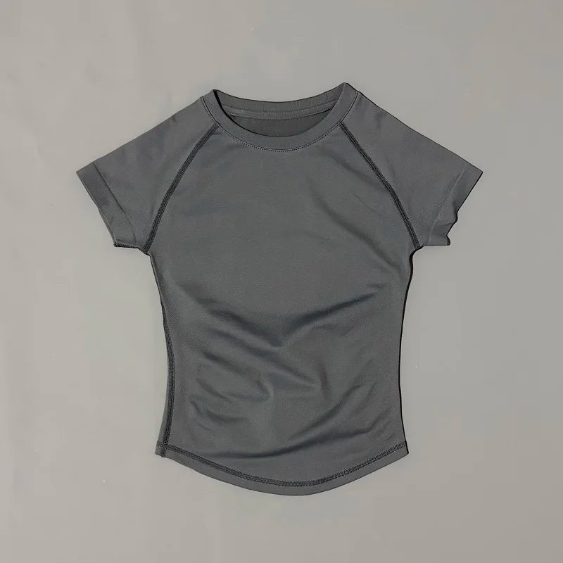 ZENVY Seamless Short Sleeve Women’s Yoga Top – Slim Fit Gym, Running & Fitness Active Tee