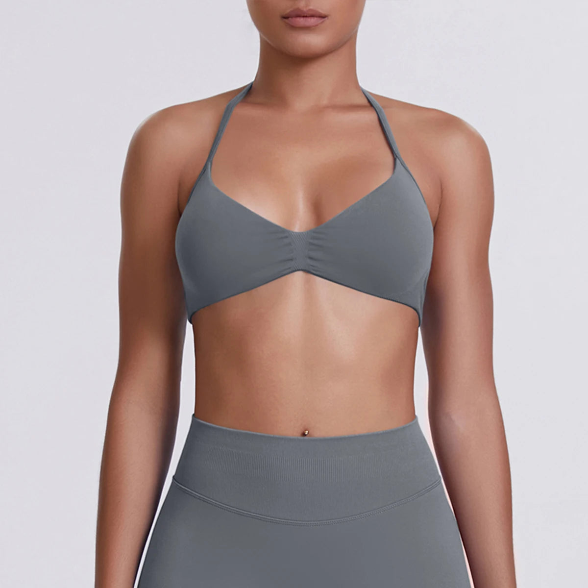 ZENVY SculptStrap™ Backless Sports Bra – Breathable Neck Strap Yoga & Workout Top