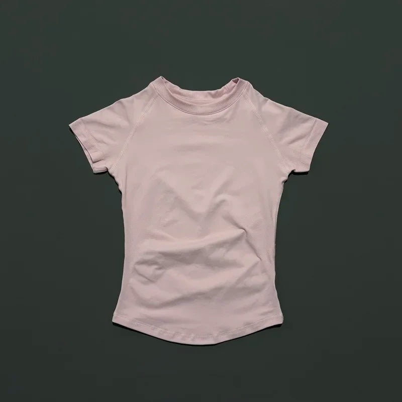 ZENVY Seamless Short Sleeve Women’s Yoga Top – Slim Fit Gym, Running & Fitness Active Tee