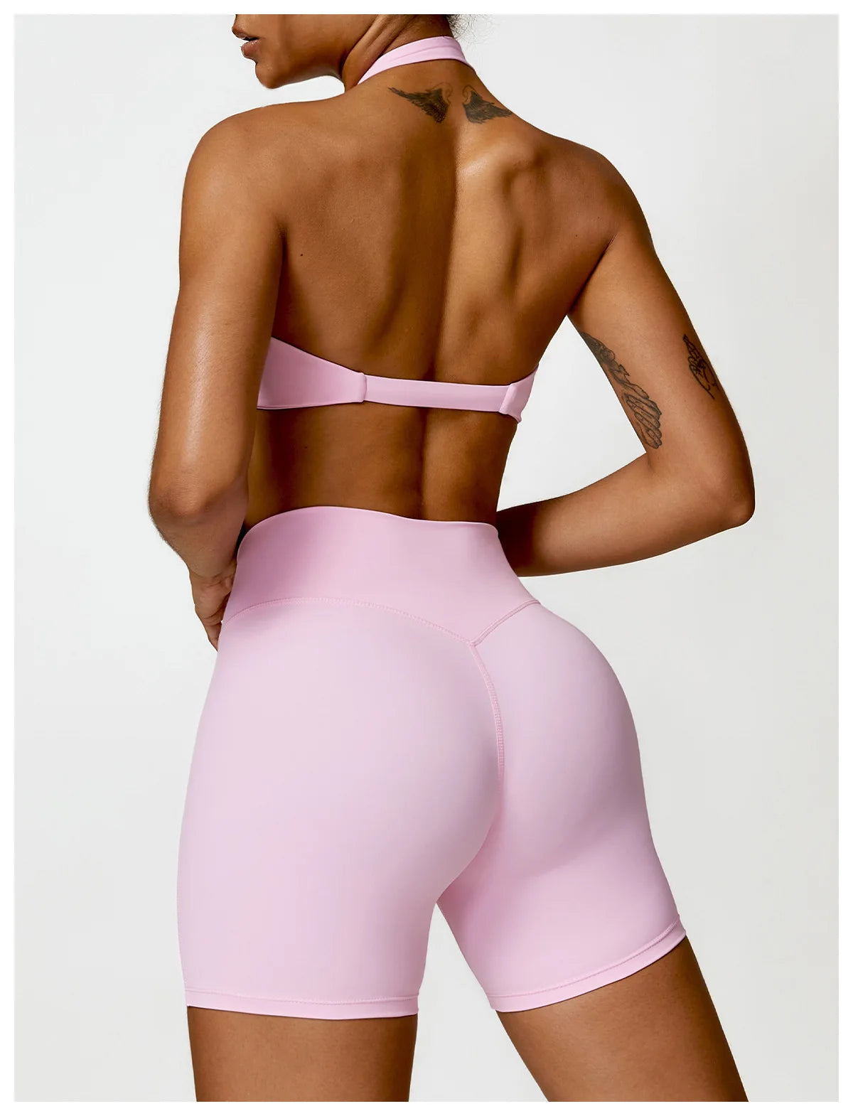 ZENVY Sculpt Halter Sports Bra – Push Up Open Back Fitness Top