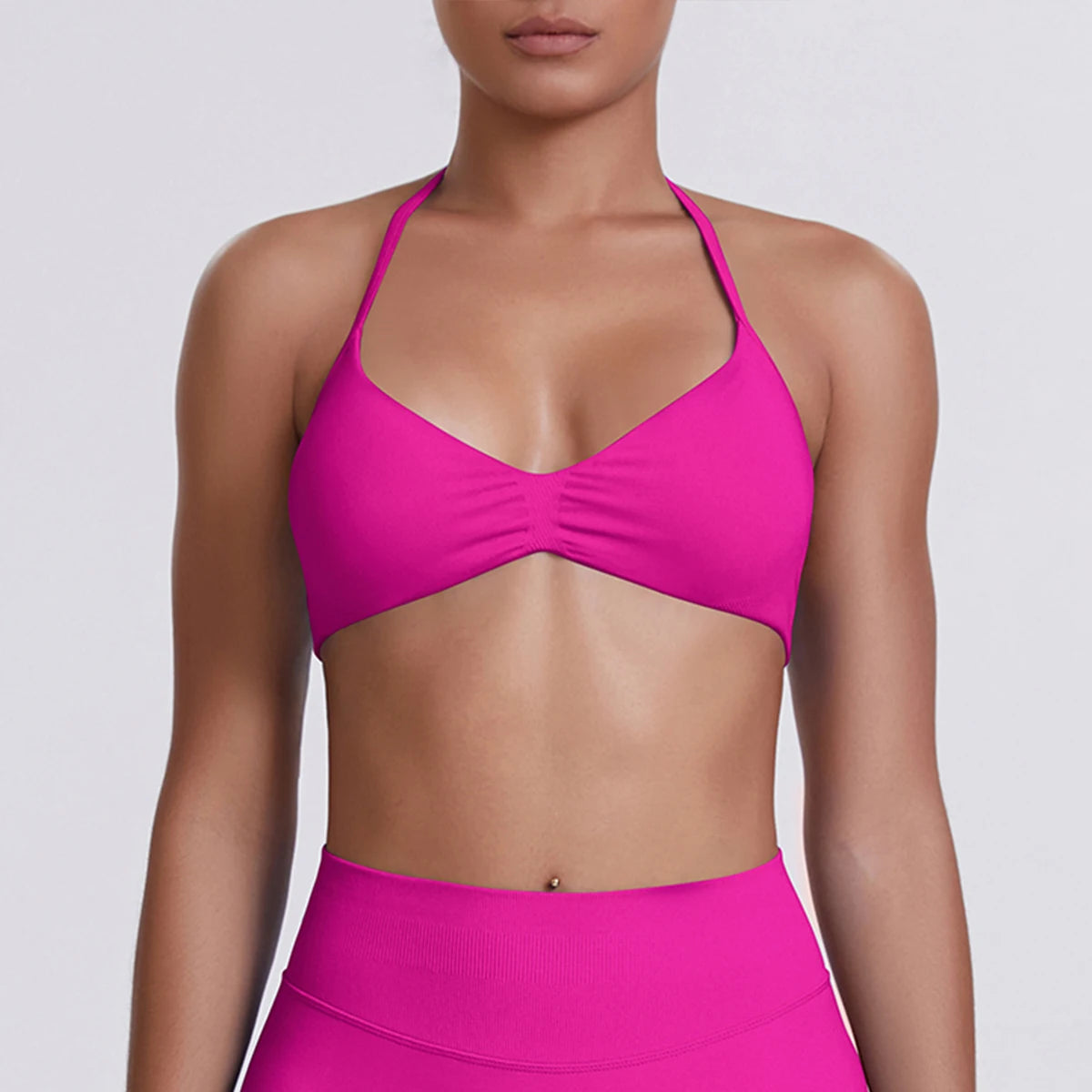 ZENVY SculptStrap™ Backless Sports Bra – Breathable Neck Strap Yoga & Workout Top