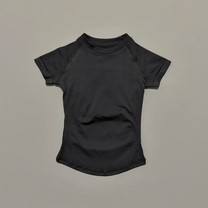 ZENVY Seamless Short Sleeve Women’s Yoga Top – Slim Fit Gym, Running & Fitness Active Tee