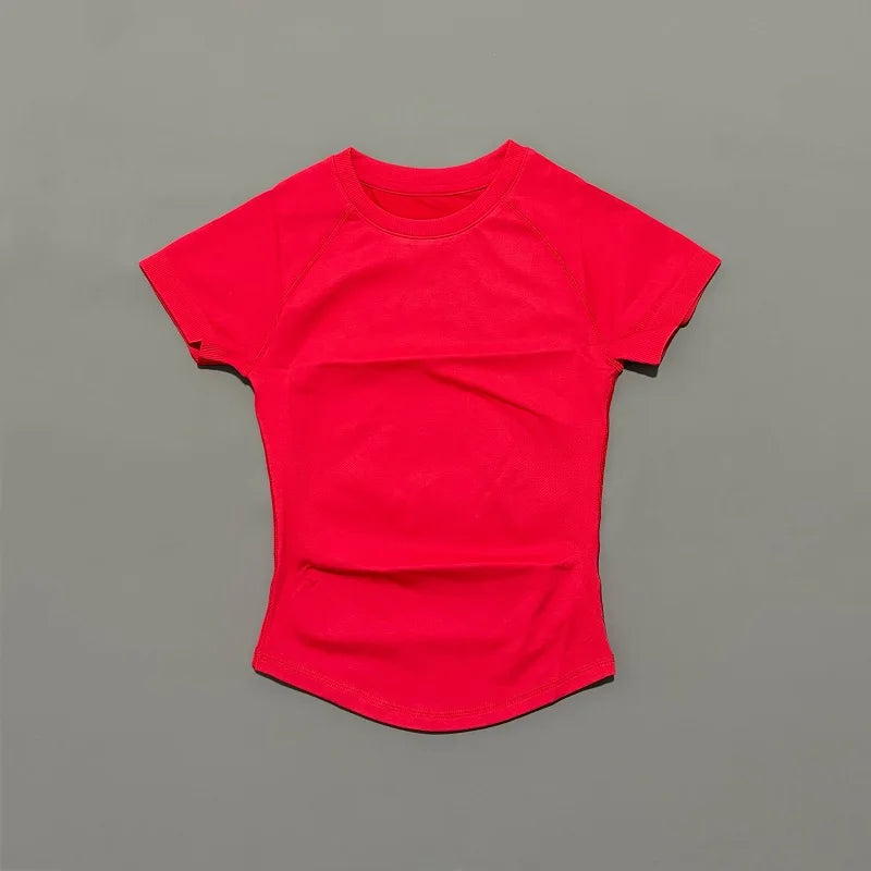ZENVY Seamless Short Sleeve Women’s Yoga Top – Slim Fit Gym, Running & Fitness Active Tee
