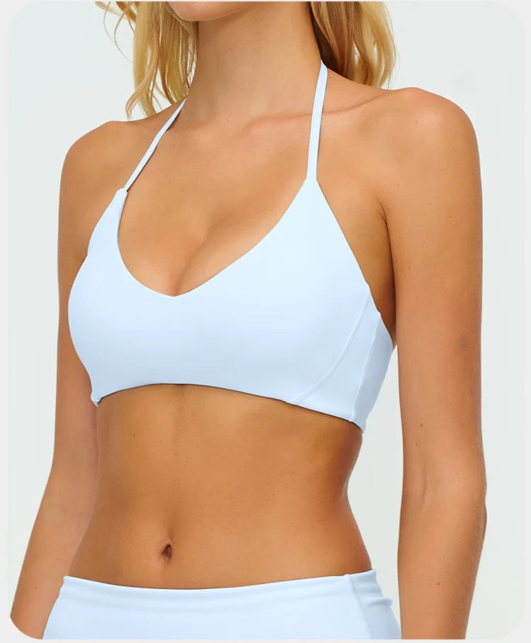 ZENVY FlexHalter™ Shockproof Sports Bra – Breathable Halter Yoga & Fitness Crop Top