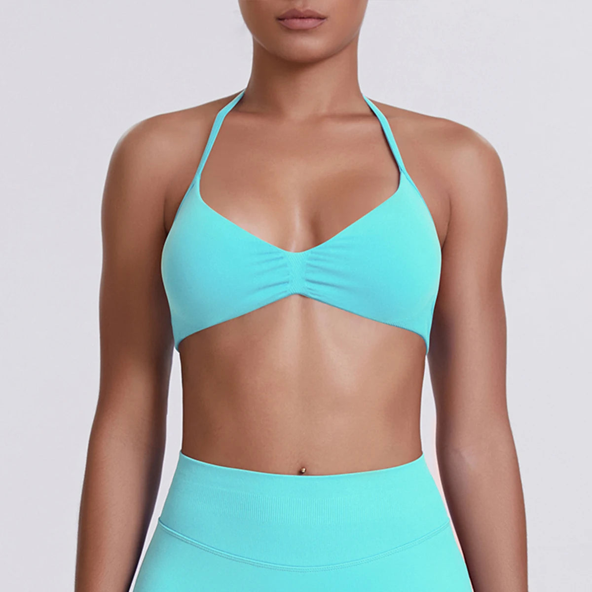 ZENVY SculptStrap™ Backless Sports Bra – Breathable Neck Strap Yoga & Workout Top