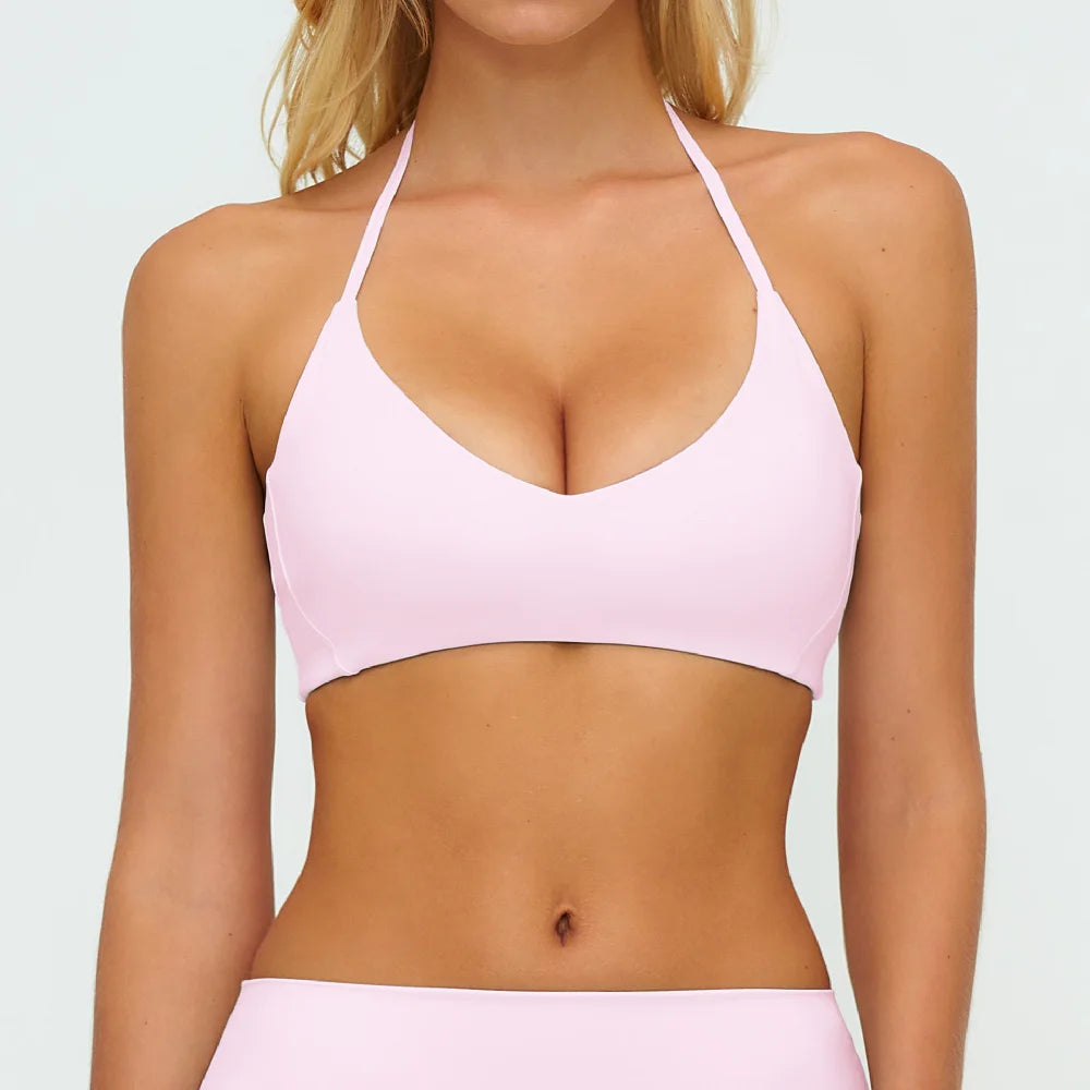 ZENVY FlexHalter™ Shockproof Sports Bra – Breathable Halter Yoga & Fitness Crop Top
