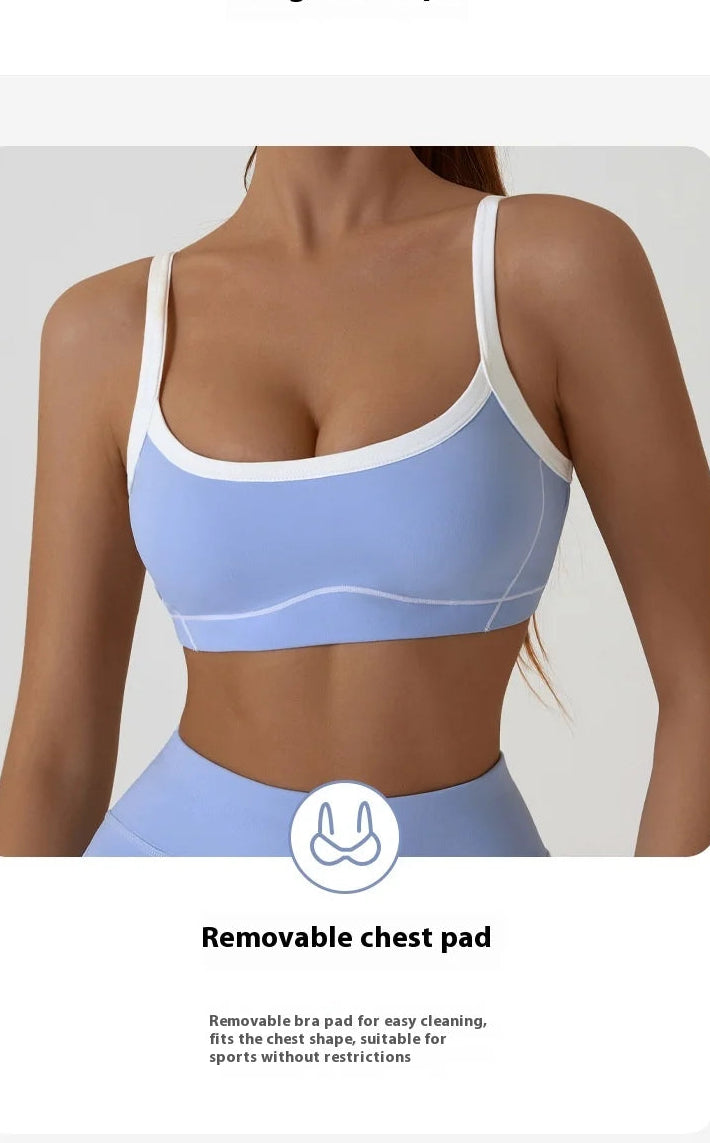 ZENVY CurveFit Contrast Sports Bra – Stylish Full Support Active Bra