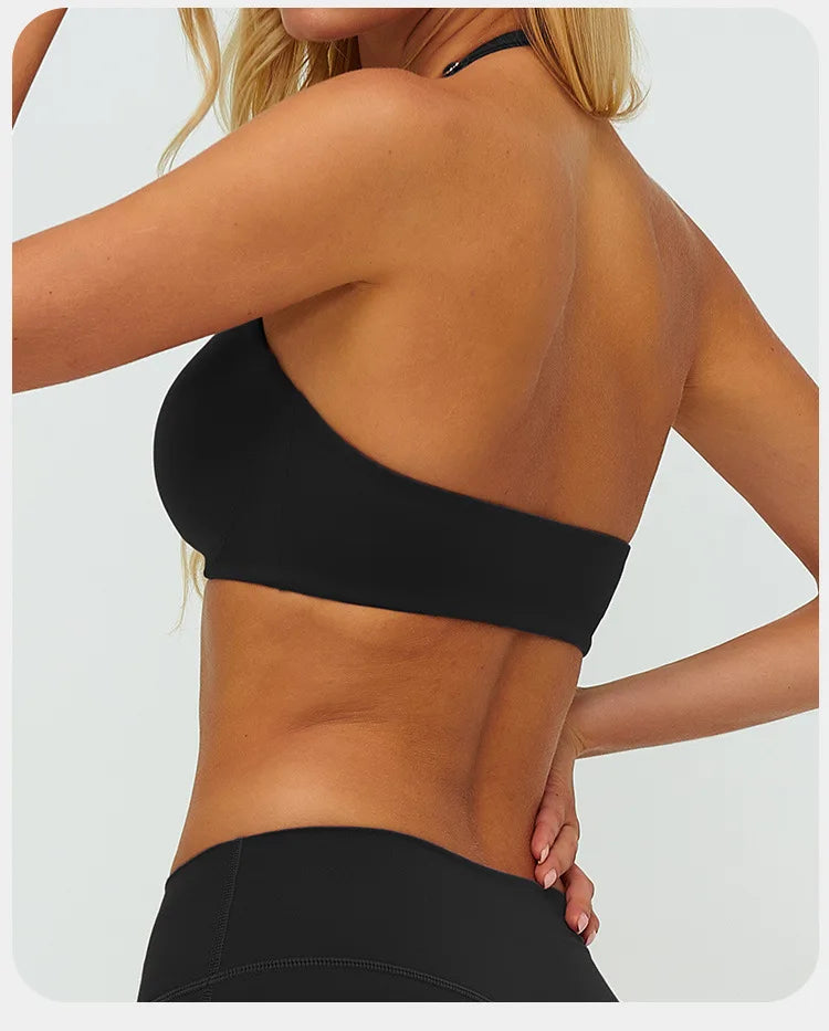 ZENVY FlexHalter™ Shockproof Sports Bra – Breathable Halter Yoga & Fitness Crop Top