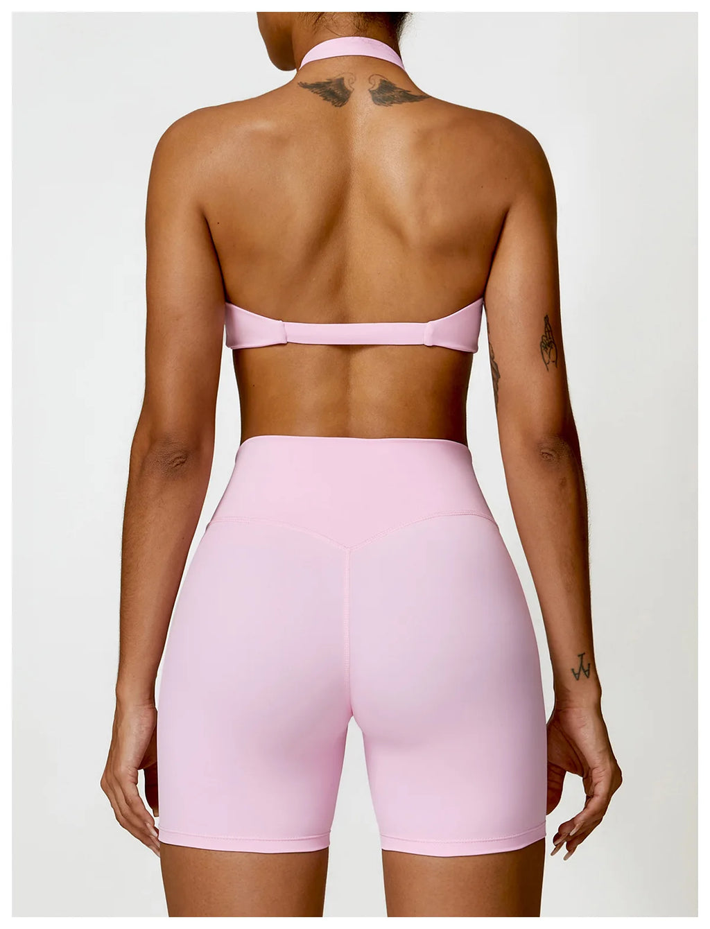 ZENVY Sculpt Halter Sports Bra – Push Up Open Back Fitness Top
