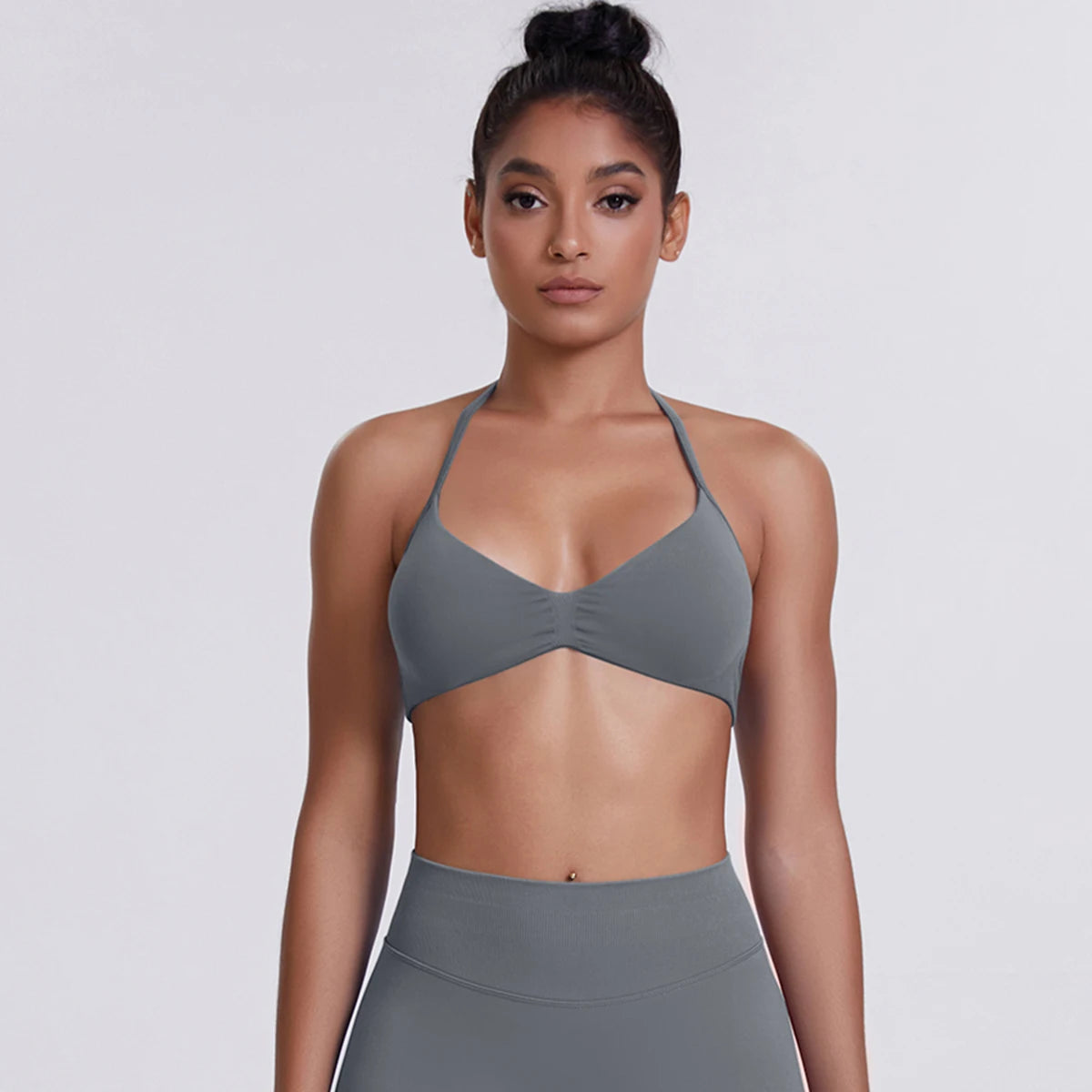 ZENVY SculptStrap™ Backless Sports Bra – Breathable Neck Strap Yoga & Workout Top