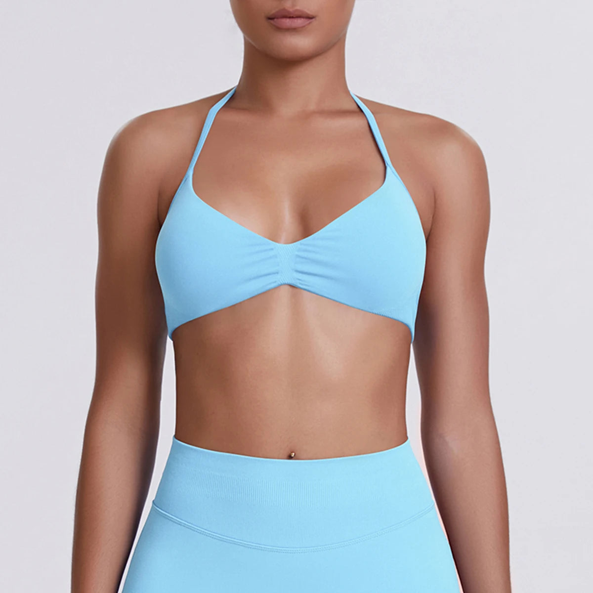 ZENVY SculptStrap™ Backless Sports Bra – Breathable Neck Strap Yoga & Workout Top