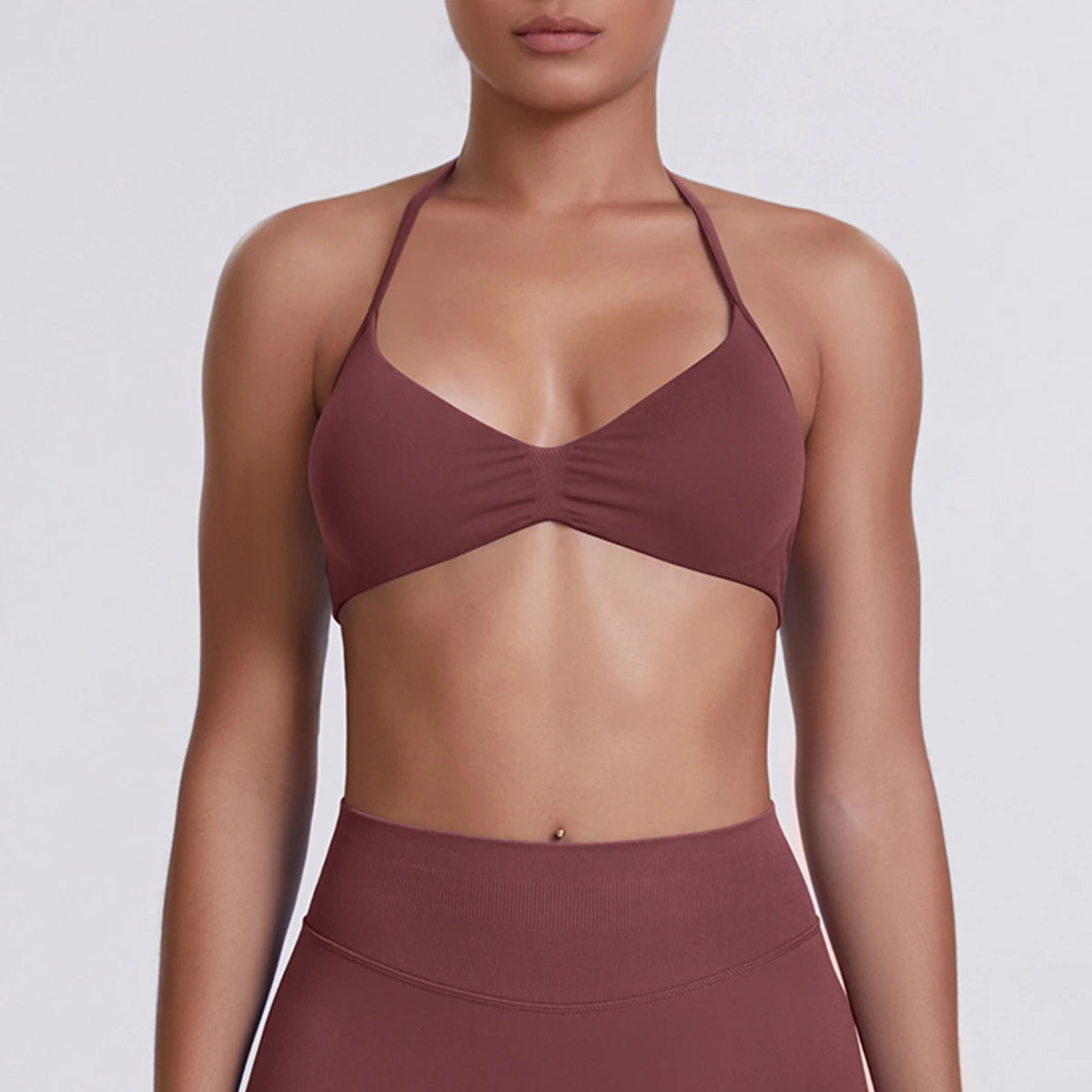 ZENVY SculptStrap™ Backless Sports Bra – Breathable Neck Strap Yoga & Workout Top