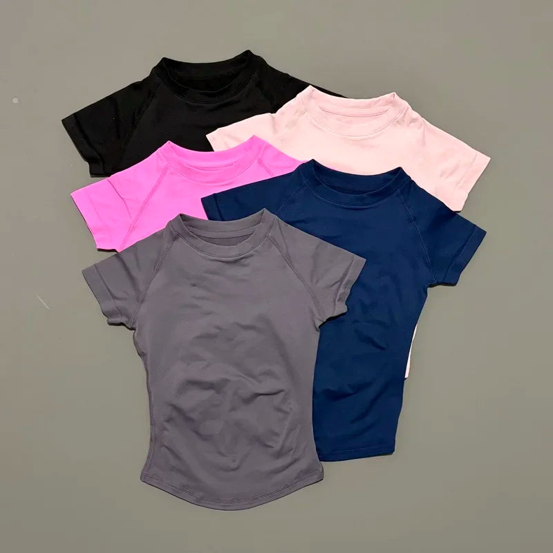 ZENVY Seamless Short Sleeve Women’s Yoga Top – Slim Fit Gym, Running & Fitness Active Tee