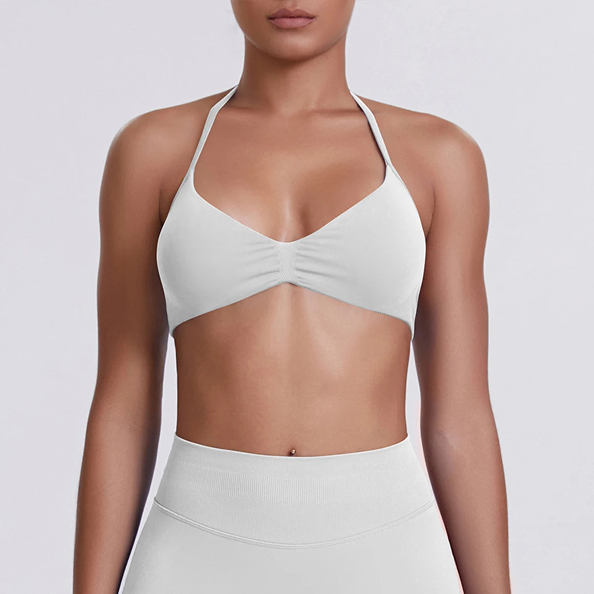 ZENVY SculptStrap™ Backless Sports Bra – Breathable Neck Strap Yoga & Workout Top