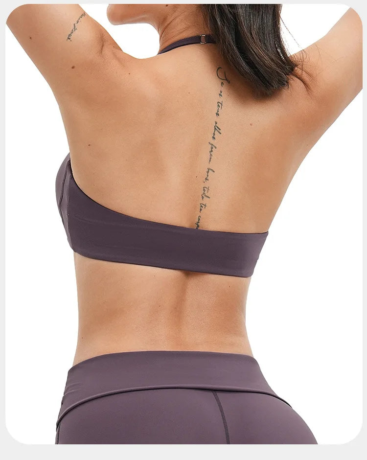 ZENVY FlexHalter™ Shockproof Sports Bra – Breathable Halter Yoga & Fitness Crop Top