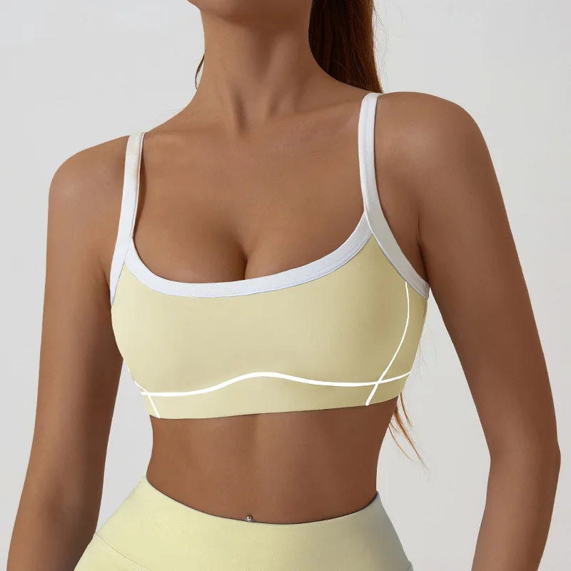 ZENVY CurveFit Contrast Sports Bra – Stylish Full Support Active Bra