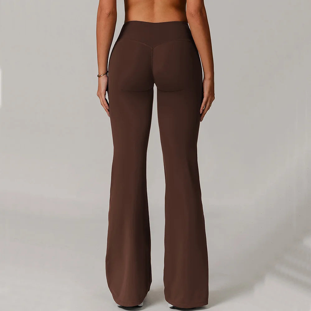 ZENVY Sculpt Flare High-Waist Leggings – Butt-Lifting Wide Leg Yoga Pants