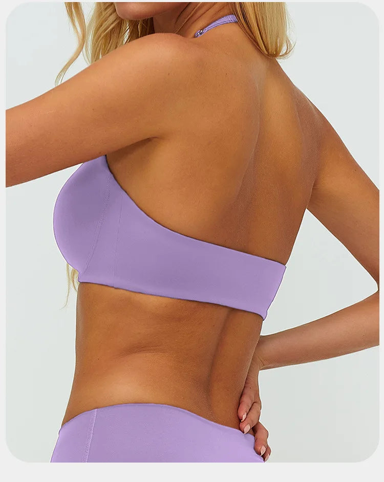 ZENVY FlexHalter™ Shockproof Sports Bra – Breathable Halter Yoga & Fitness Crop Top