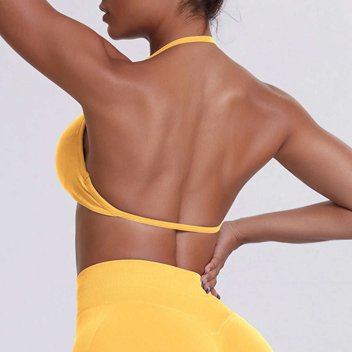 ZENVY SculptStrap™ Backless Sports Bra – Breathable Neck Strap Yoga & Workout Top