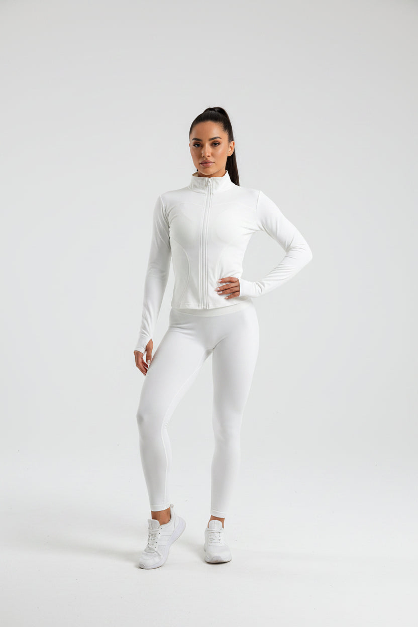 ZENVY Sculpt Zip Active Jacket – Seamless Long Sleeve Fitness & Running Top