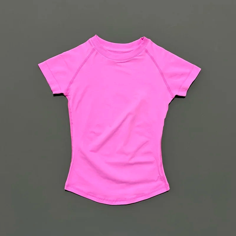 ZENVY Seamless Short Sleeve Women’s Yoga Top – Slim Fit Gym, Running & Fitness Active Tee