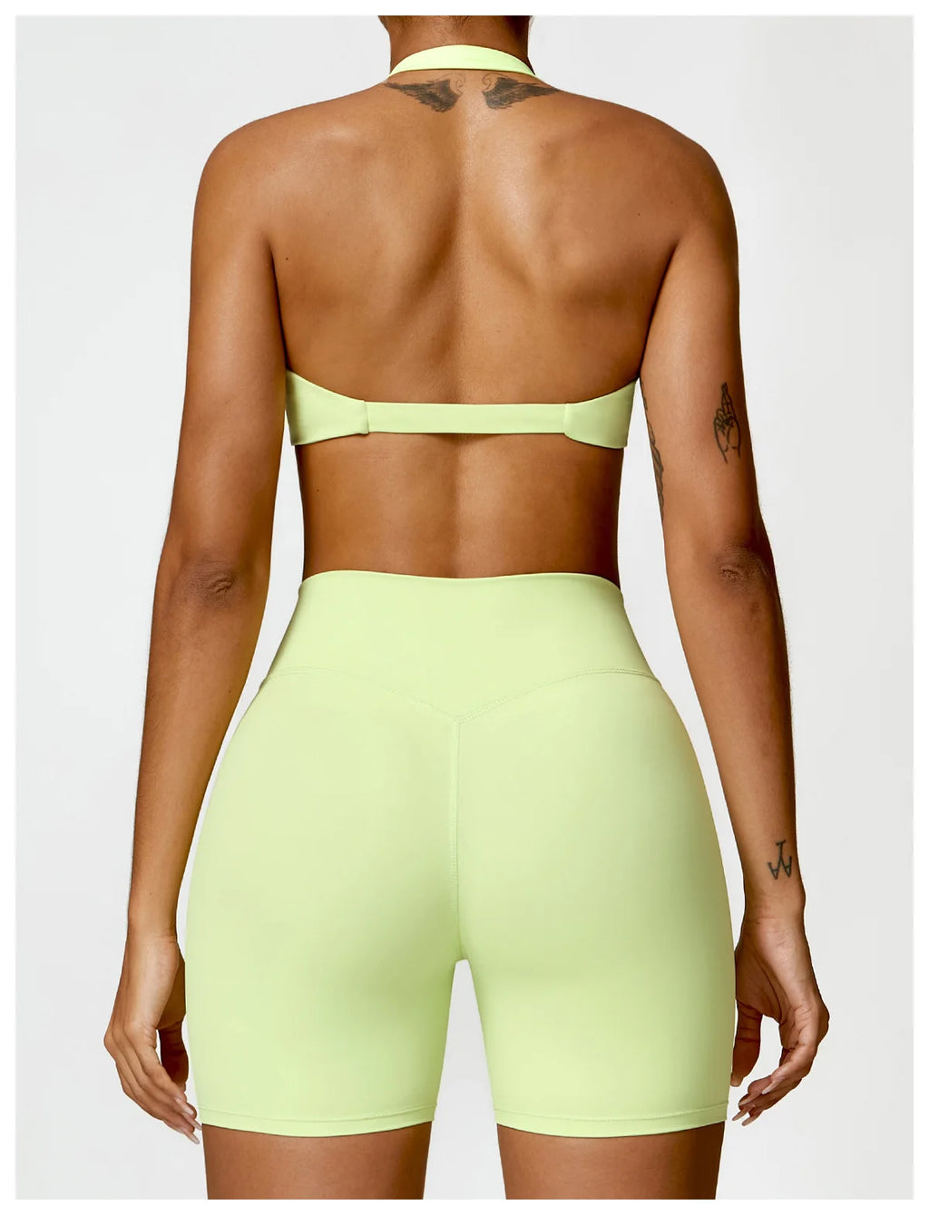 ZENVY Sculpt Halter Sports Bra – Push Up Open Back Fitness Top