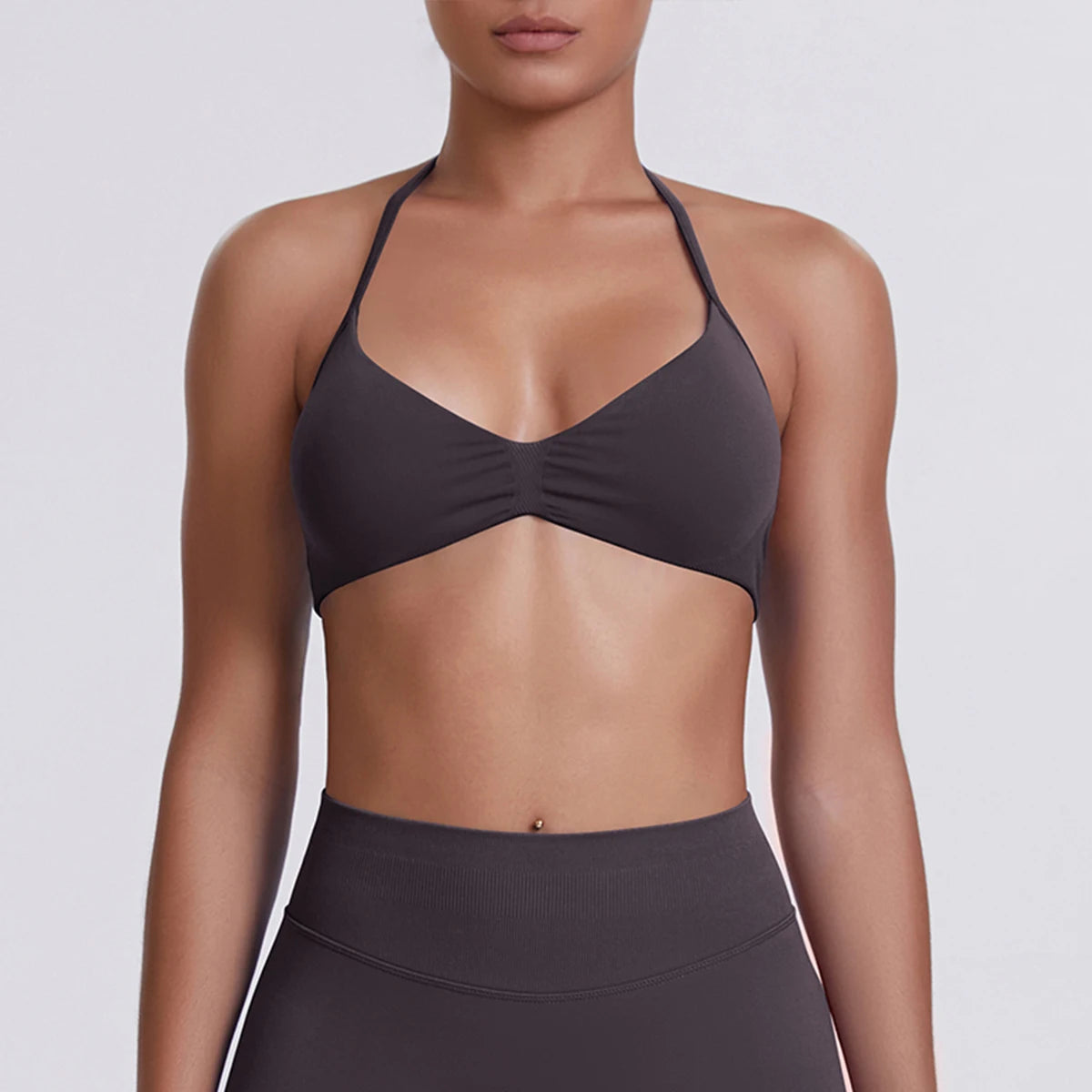 ZENVY SculptStrap™ Backless Sports Bra – Breathable Neck Strap Yoga & Workout Top