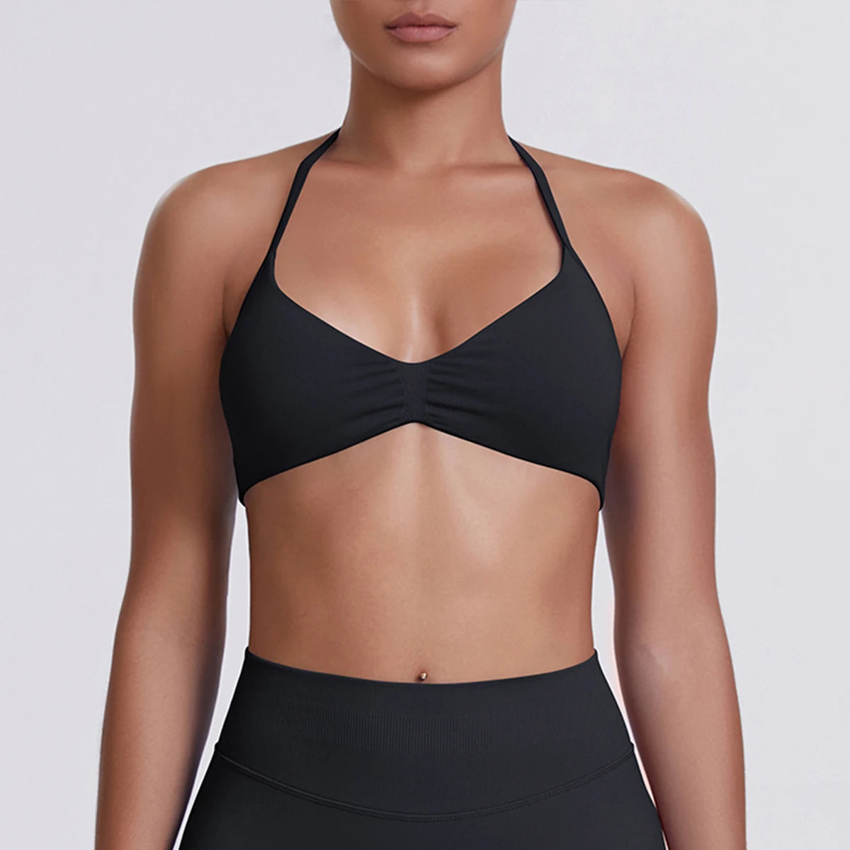 ZENVY SculptStrap™ Backless Sports Bra – Breathable Neck Strap Yoga & Workout Top