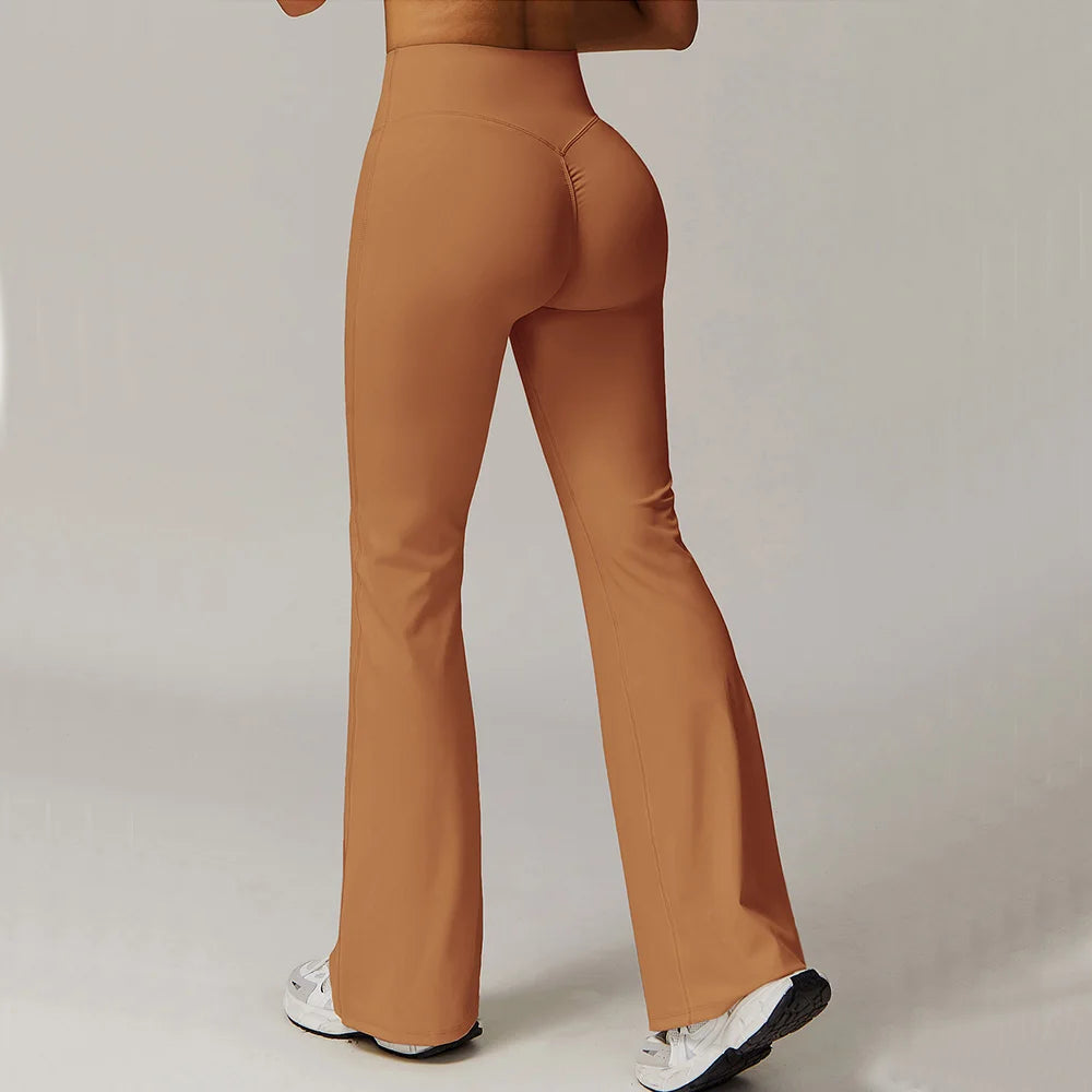 ZENVY Sculpt Flare High-Waist Leggings – Butt-Lifting Wide Leg Yoga Pants