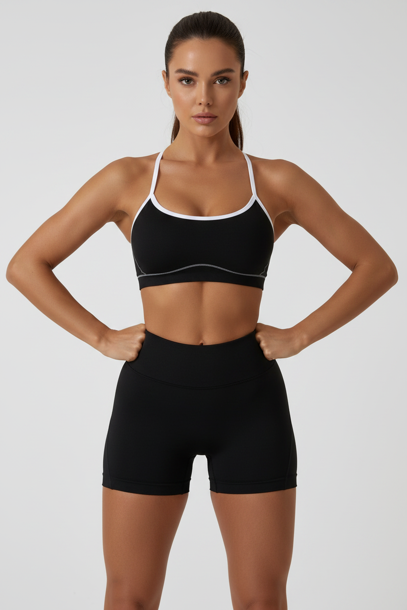 CurveFit Contrast Bra – Black Brunette